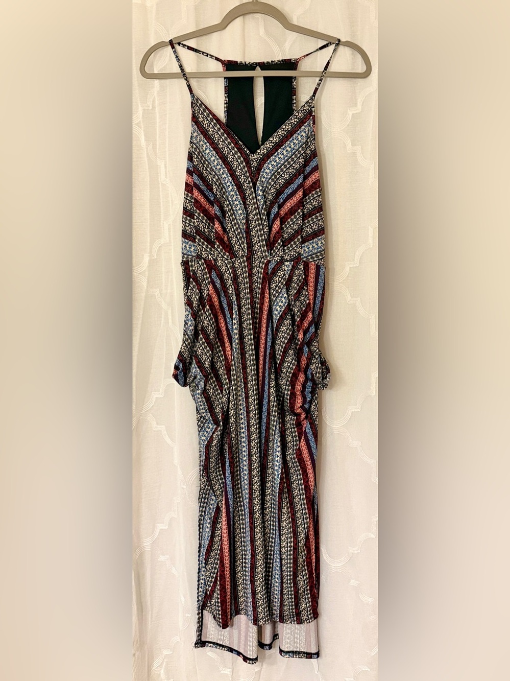 BCBGeneration Boho Cold Shoulder Oversized Pockets Festival Maxi Dress Size 4
